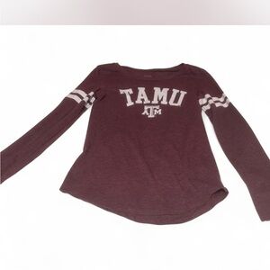 Texas A&M Aggies Long Sleeve Shirt Maroon White Size [L]YouthExcellent Condition
